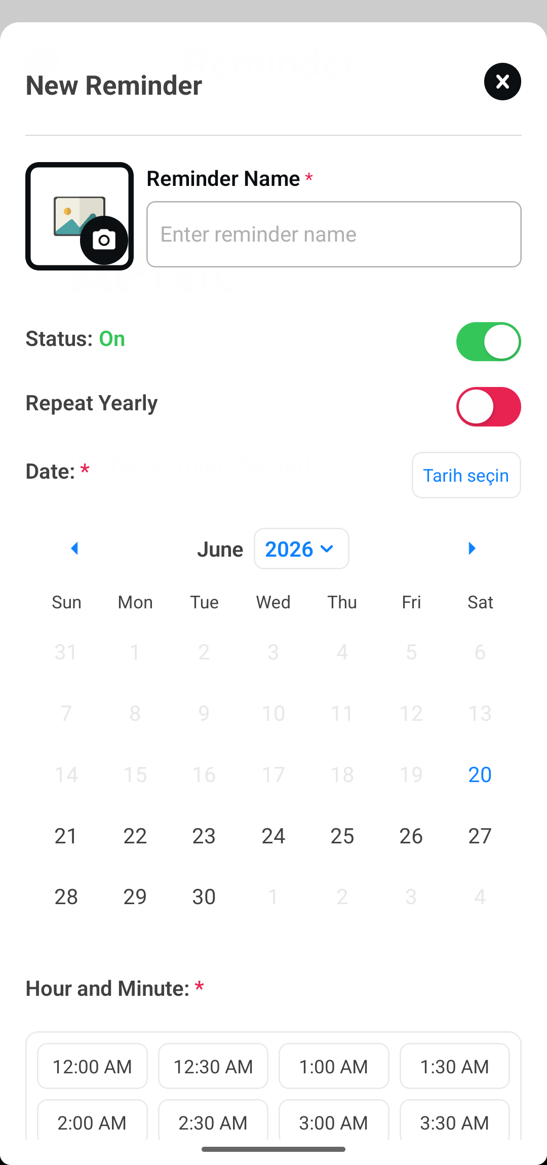 Reminder Notifications screenshot